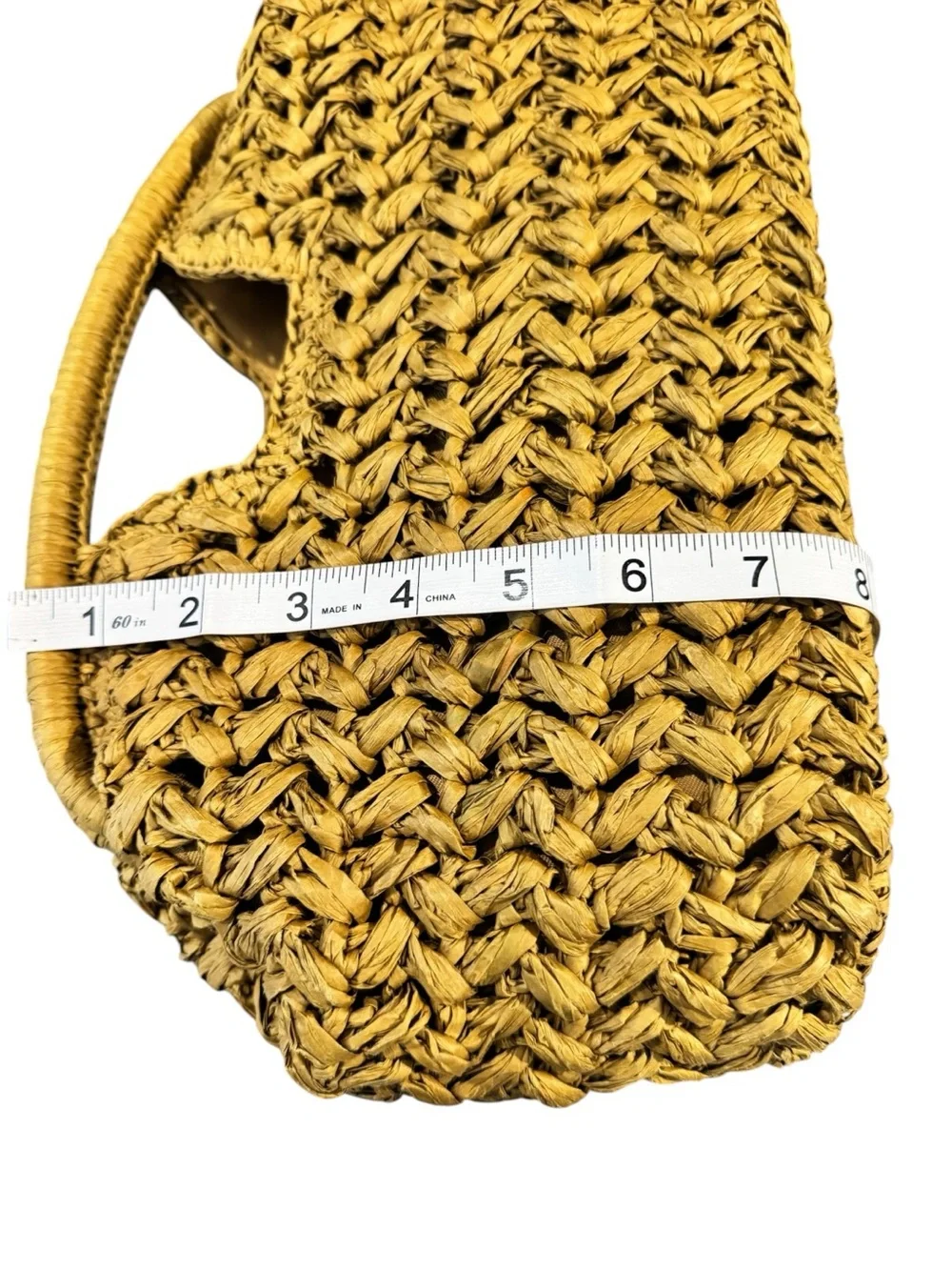 Urban Expressions Abigail Woven Raffia Clutch Mustard